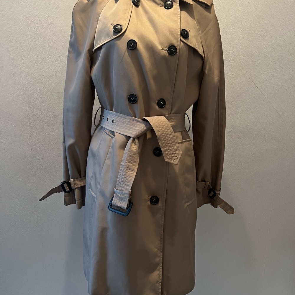 Zara Classic Tan Trench Coat with Belt, Removable Flannel Lining-Water Repellent
